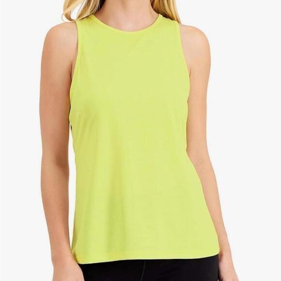 Ideology Tops - Ideology Women's Neon Yellow Dry-Fit Workout Tank Top with Keyhole-Back